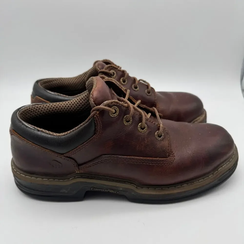 Wolverine Leather Oxford Work Shoes Brown W04818 Men's 9.5 EW Soft Toe